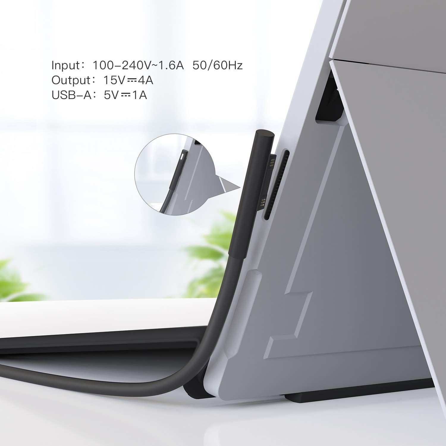 Amazon.com: Surface Book Charger, AYNEFF 15V 4A 65W Surface Pro